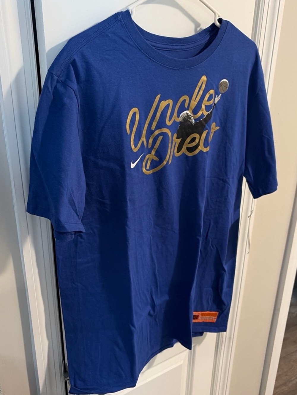 Nike Blue "Uncle Drew" Short Sleeve Graphic Tee with Gold Script